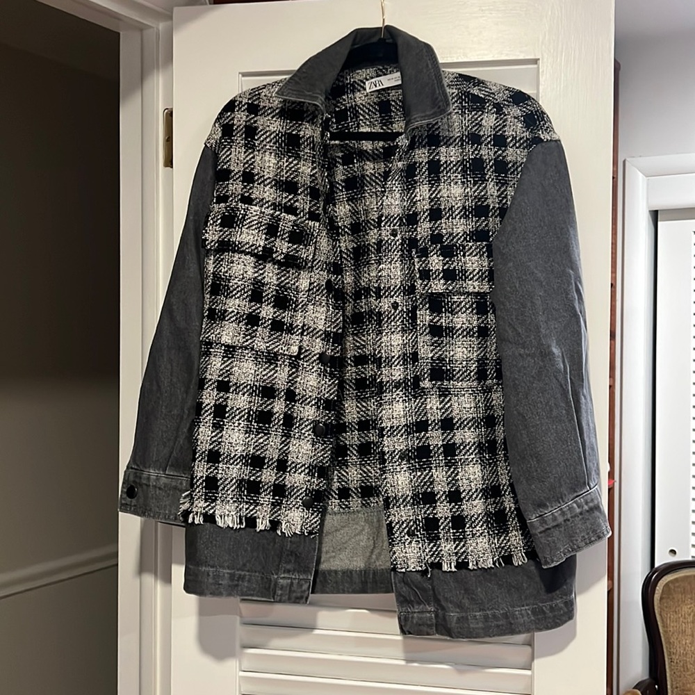 Zara flannel jean shirt hybrid